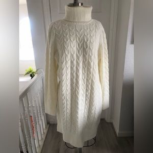 Long sleeve braided sweater dress.